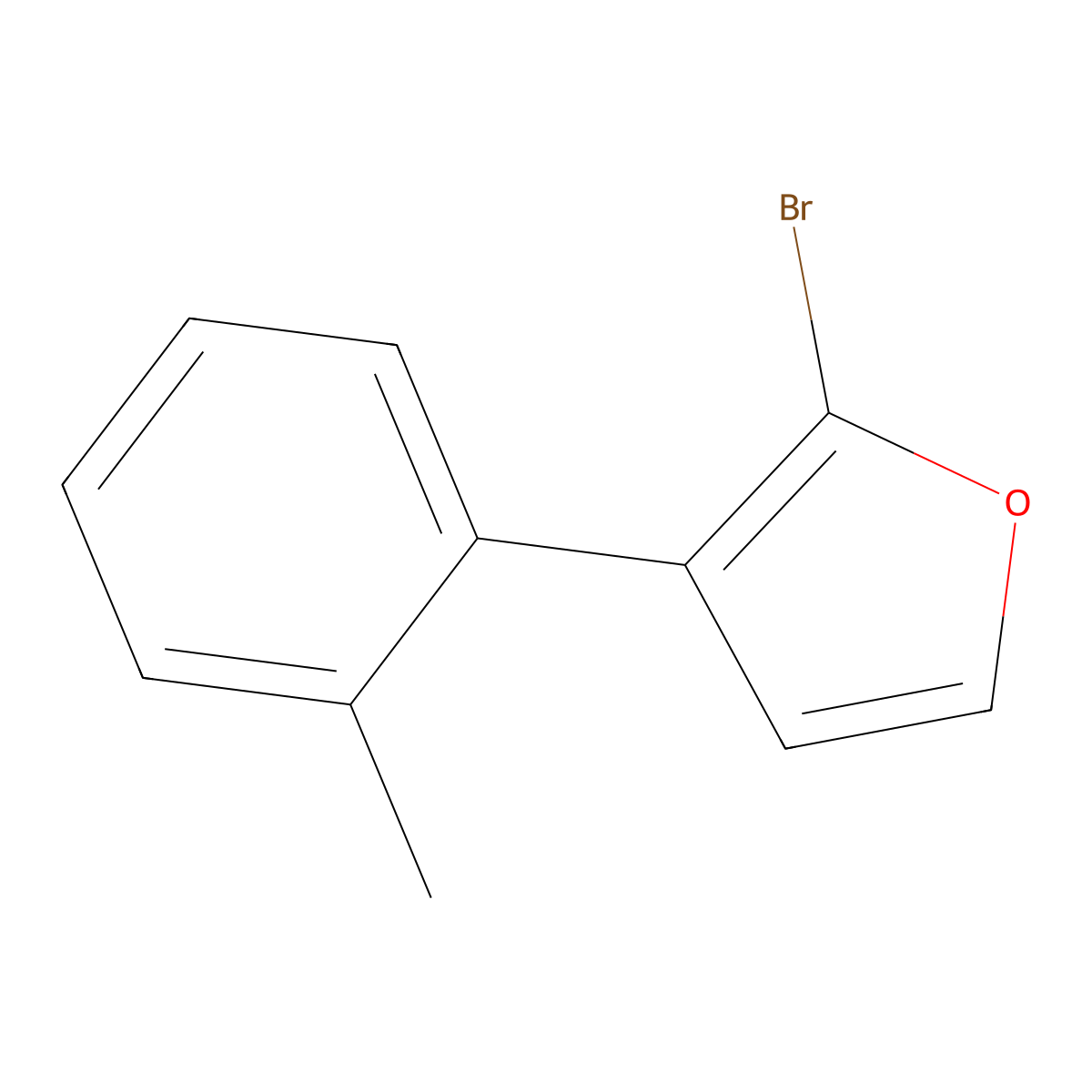 2-Bromo-3-(2-tolyl)furan molecular structure, CAS 1227959-37-6