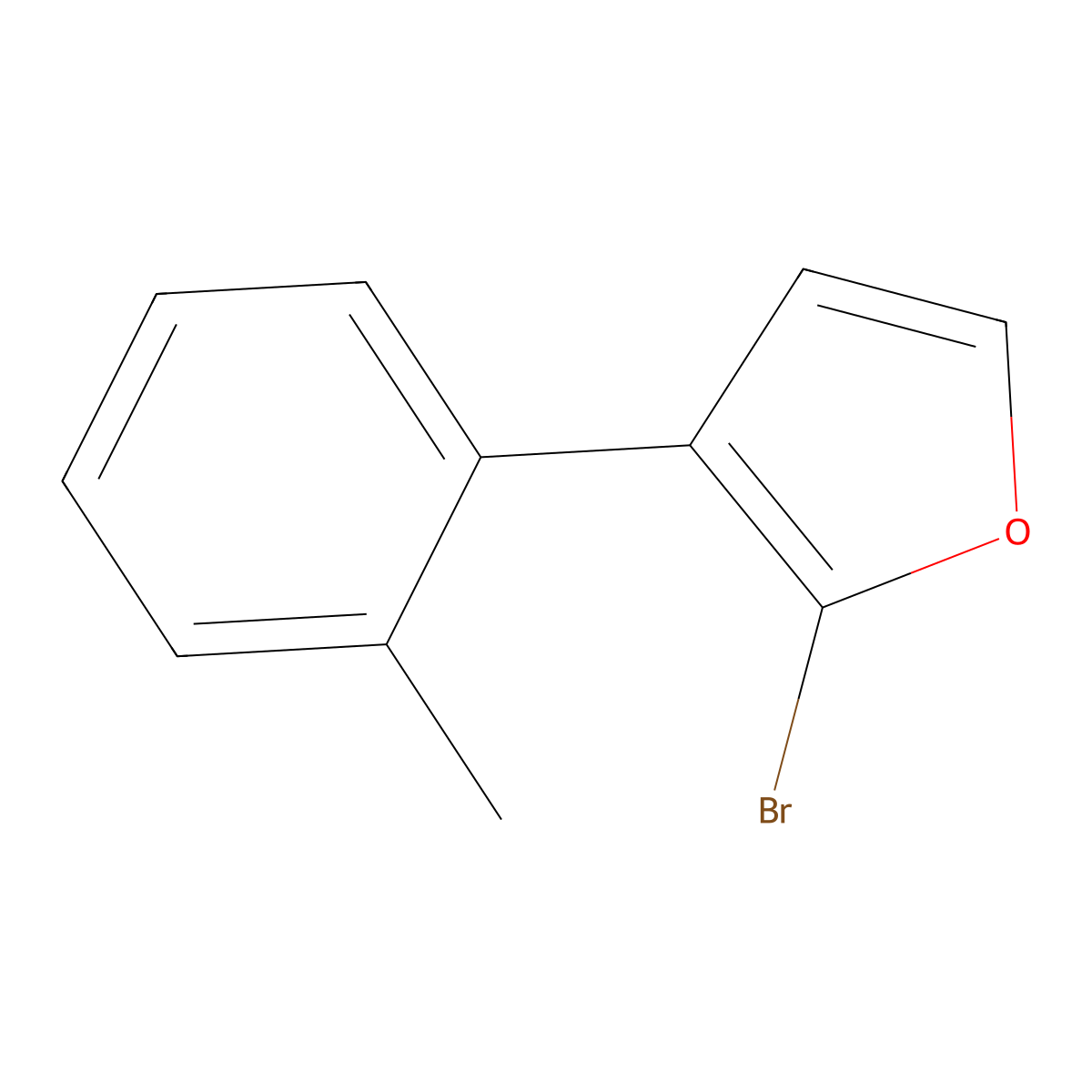 2-Bromo-3-(2-tolyl)furan molecular structure, CAS 1227959-37-6