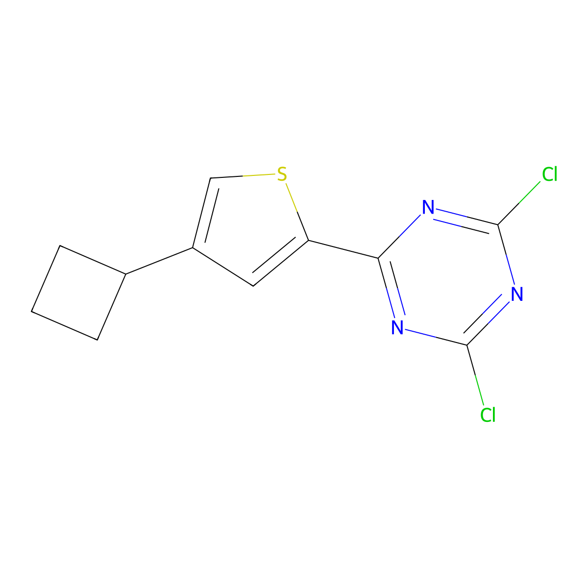 2,4-Dichloro-6-(4-cyclobutyl-2-thienyl)-1,3,5-triazine molecular structure, CAS 1227959-41-2