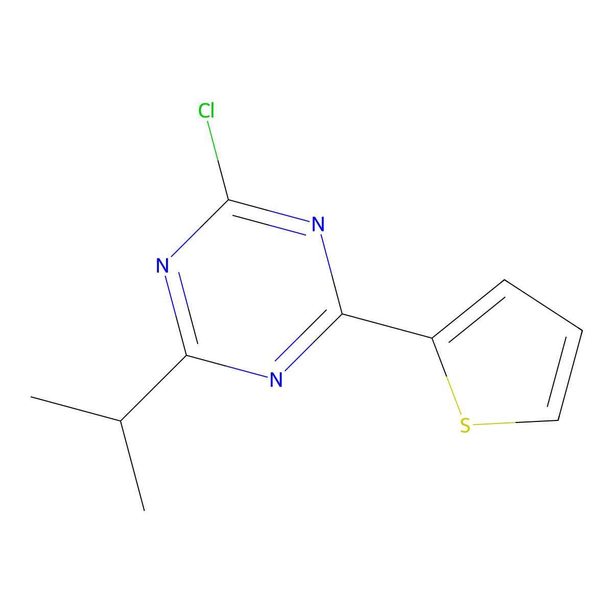 2-Chloro-4-(iso-propyl)-6-(2-thienyl)-1,3,5-triazine molecular structure, CAS 1227959-42-3