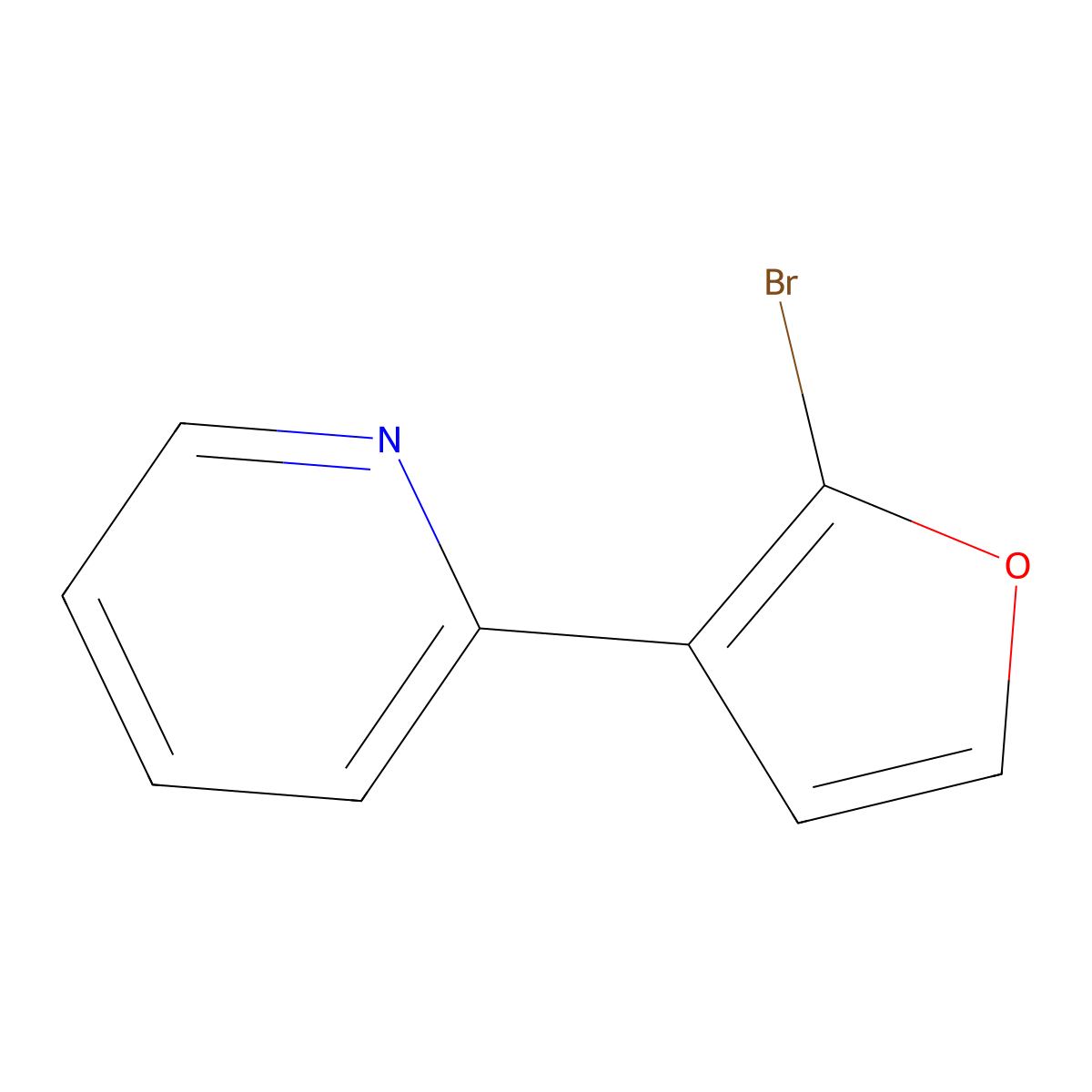 2-Bromo-3-(2-pyridyl)furan molecular structure, CAS 1227960-18-0