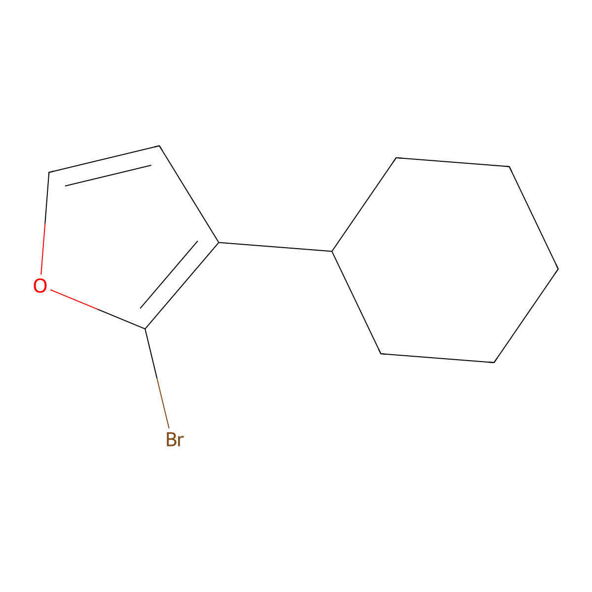 2-Bromo-3-(cyclohexyl)furan molecular structure, CAS 1227960-23-7