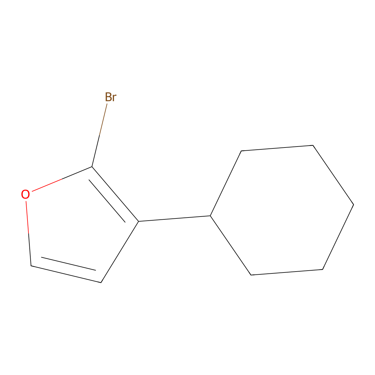 2-Bromo-3-(cyclohexyl)furan molecular structure, CAS 1227960-23-7