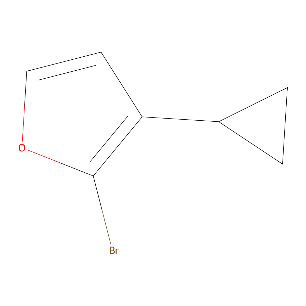 2-Bromo-3-(cyclopropyl)furan molecular structure, CAS 1227960-35-1