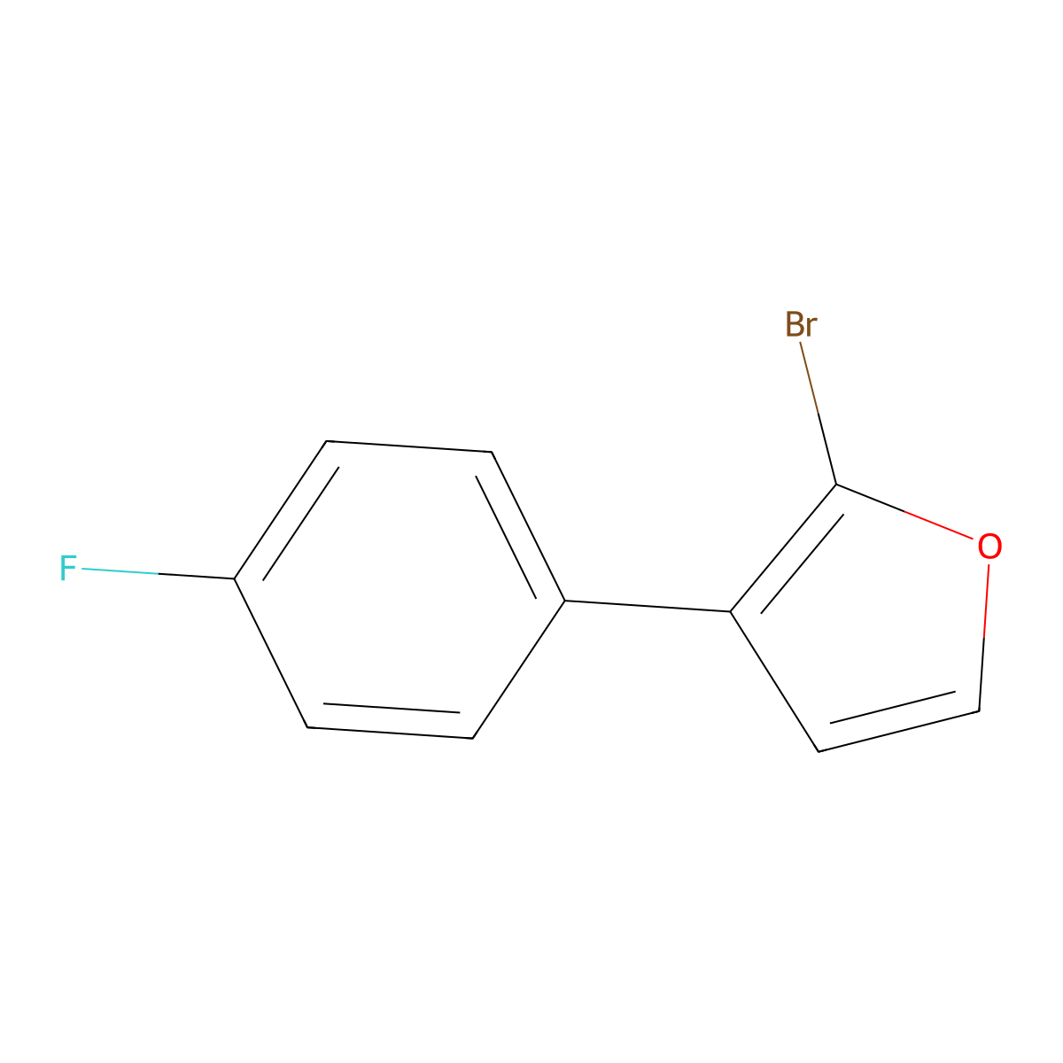 2-Bromo-3-(4-fluorophenyl)furan molecular structure, CAS 1227960-37-3