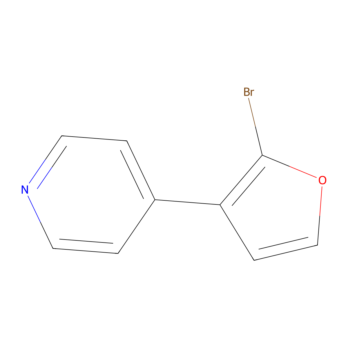 2-Bromo-3-(4-pyridyl)furan molecular structure, CAS 1227960-38-4