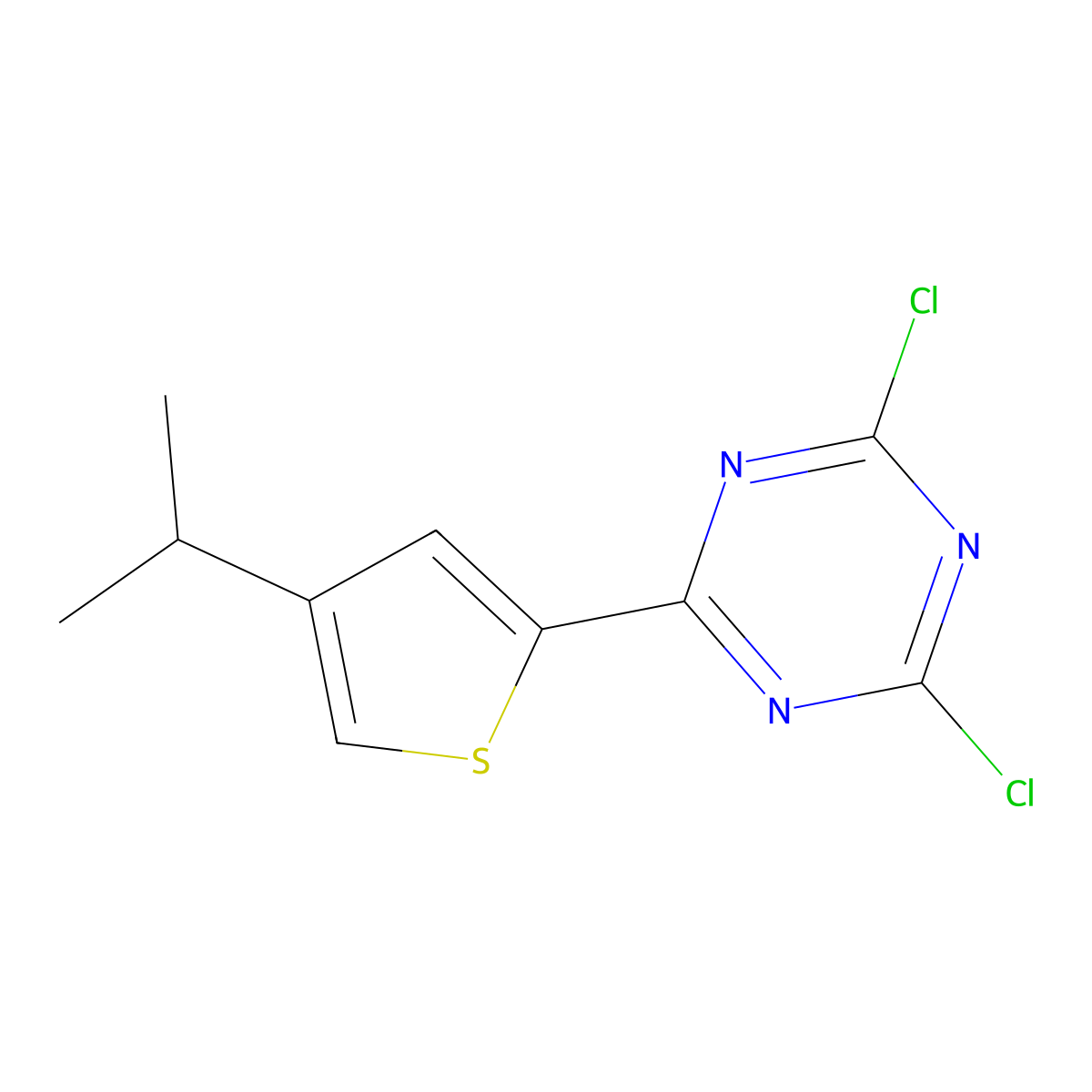 2,4-Dichloro-6-(4-iso-propyl-2-thienyl)-1,3,5-triazine molecular structure, CAS 1227960-41-9