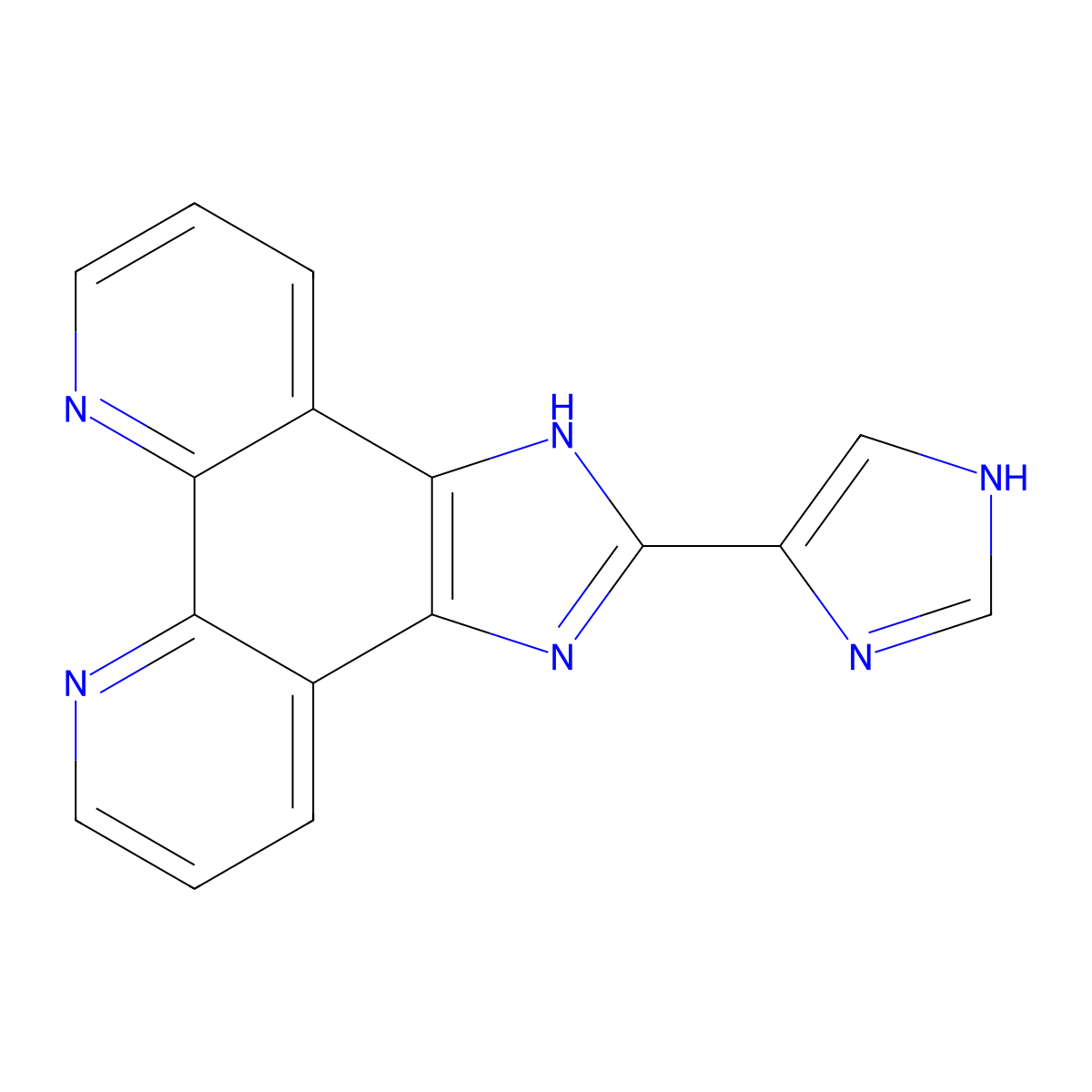 2-(1H-imidazol-5-yl)-1H-imidazo[4,5-f][1,10]phenanthroline molecular structure, CAS 1227962-87-9