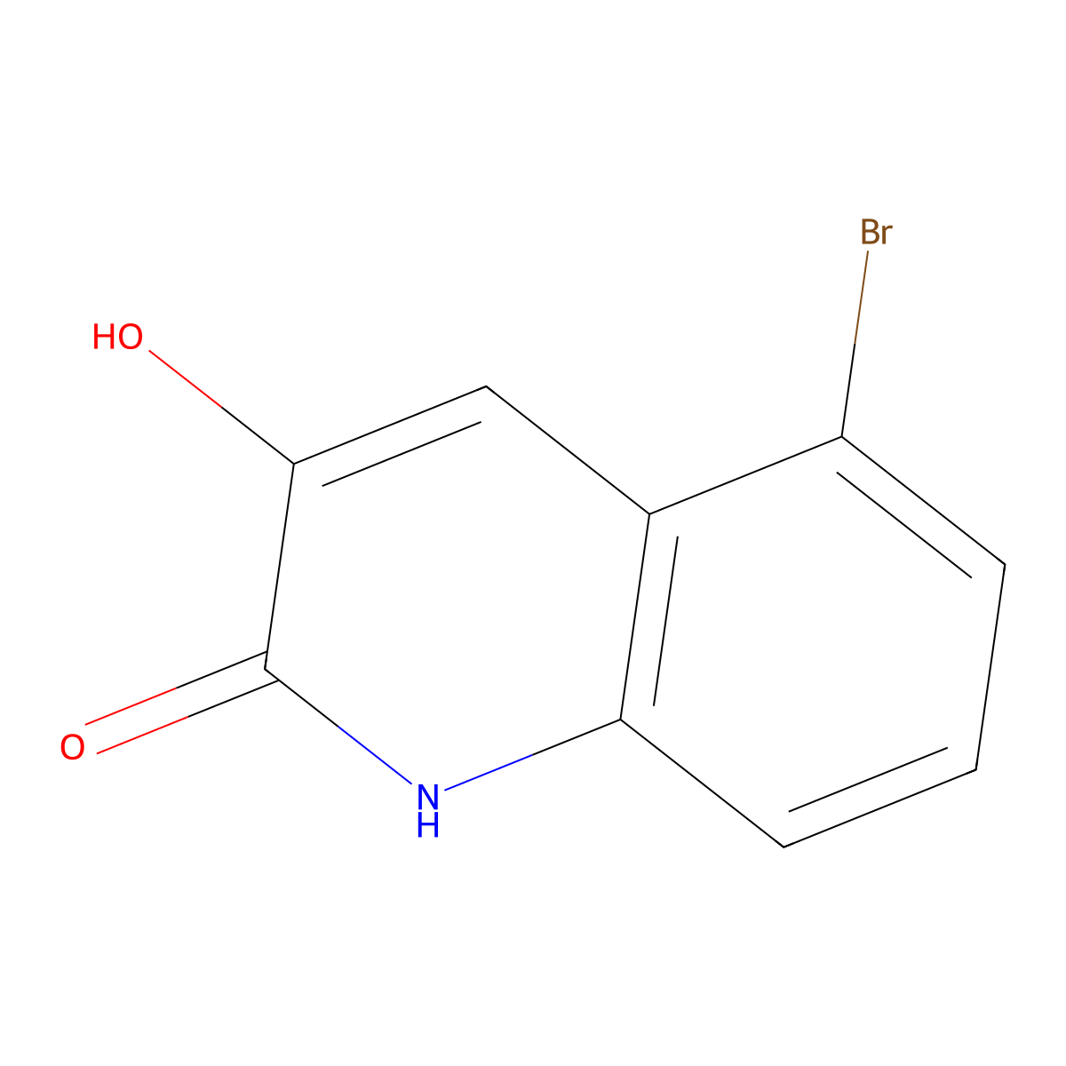 5-Bromo-3-hydroxyquinolin-2(1H)-one molecular structure, CAS 1228007-92-8