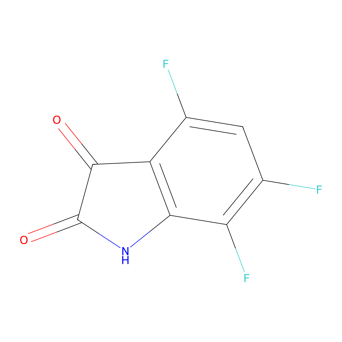 4,6,7-Trifluoroindoline-2,3-dione molecular structure, CAS 1228009-48-0