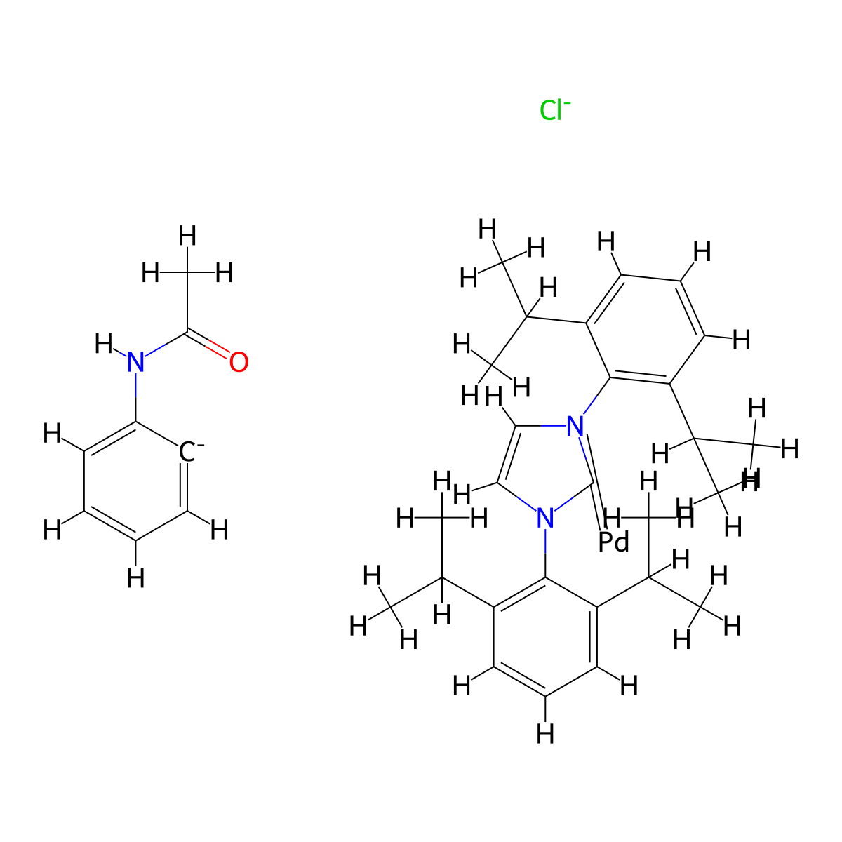 Chloro[[1,3-bis(2,6-diisopropylphenyl)imidazol-2-ylidene](acetanilide)palladium(II)] molecular structure, CAS 1228009-69-5