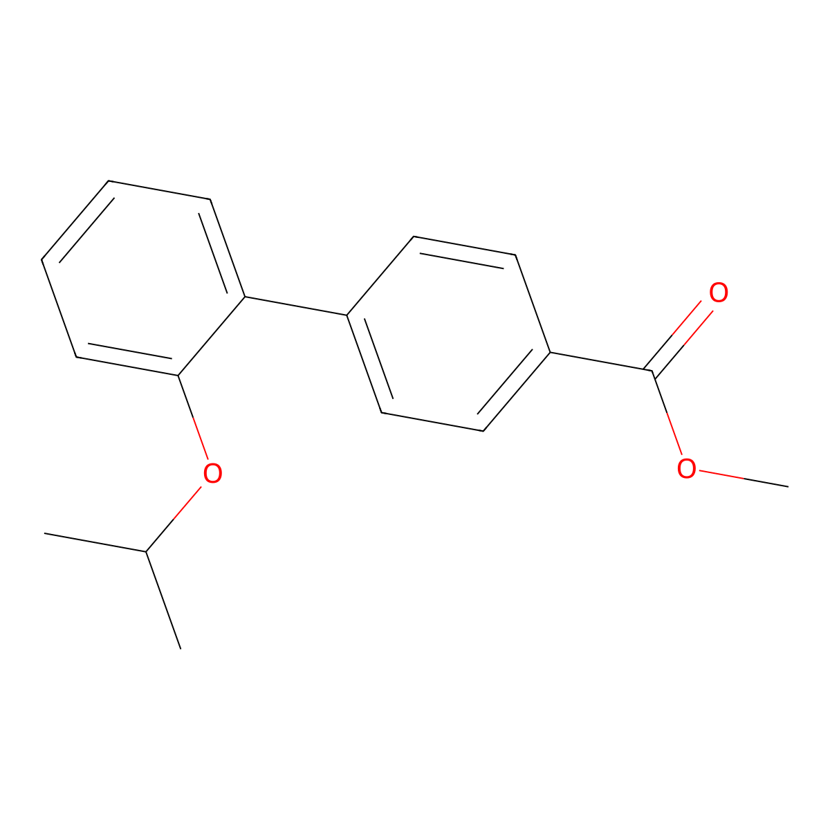 Methyl 2'-isopropoxy-[1,1'-biphenyl]-4-carboxylate molecular structure, CAS 1228009-70-8