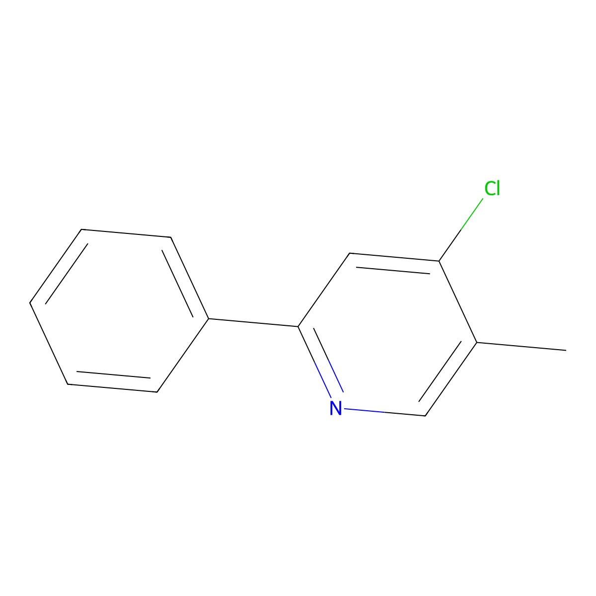 4-Chloro-5-methyl-2-phenylpyridine molecular structure, CAS 122801-46-1