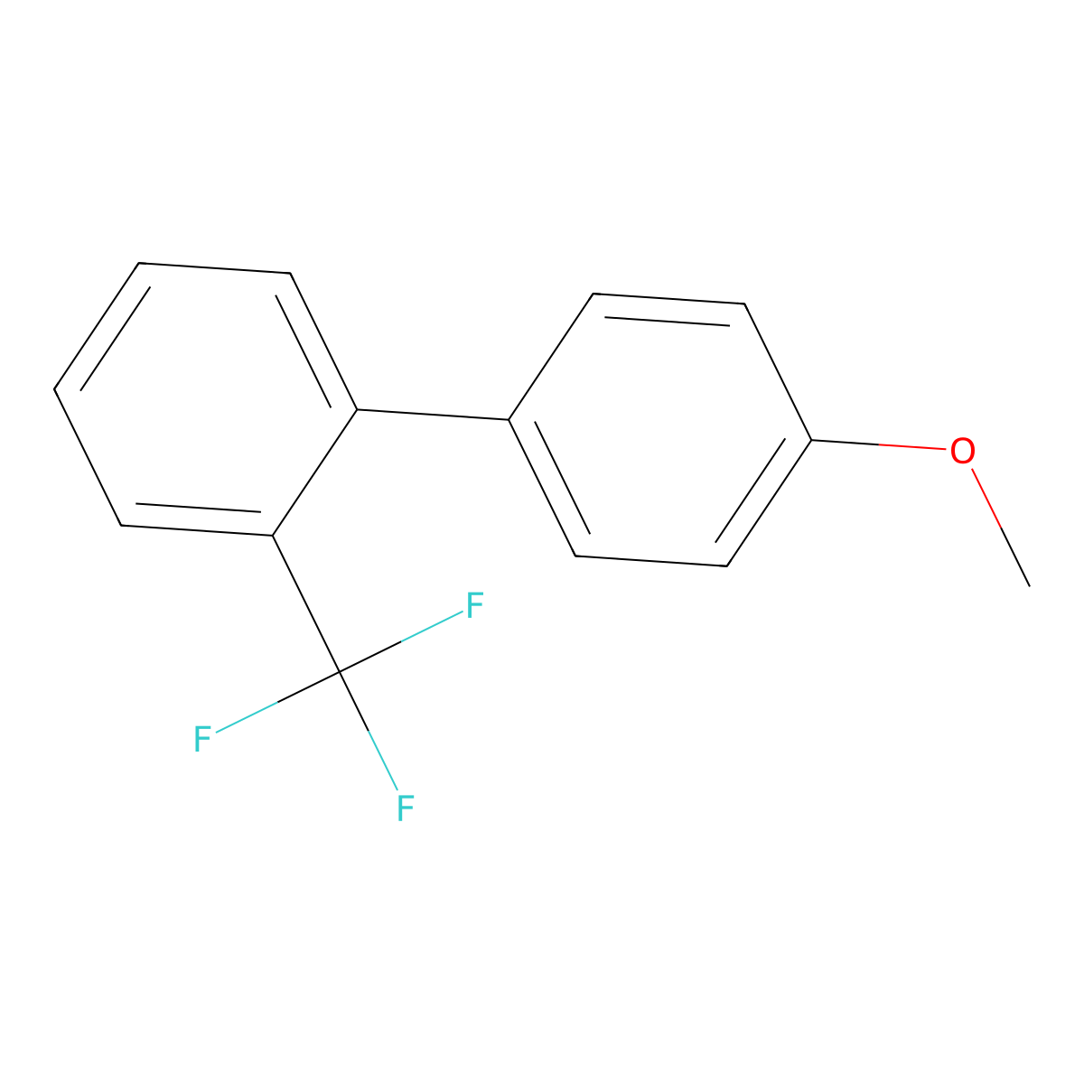 1,1'-Biphenyl, 4'-methoxy-2-(trifluoromethyl)- molecular structure, CAS 122801-59-6