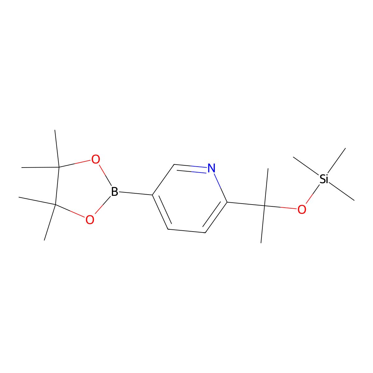 5-(4,4,5,5-Tetramethyl-1,3,2-dioxaborolan-2-yl)-2-{2-[(trimethylsilyl)oxy]propan-2-yl}pyridine molecular structure, CAS 1228014-10-5