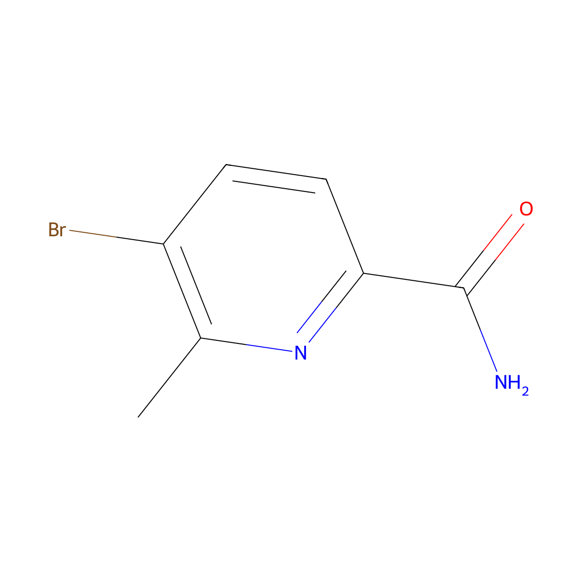 5-Bromo-6-methylpicolinamide molecular structure, CAS 1228014-22-9