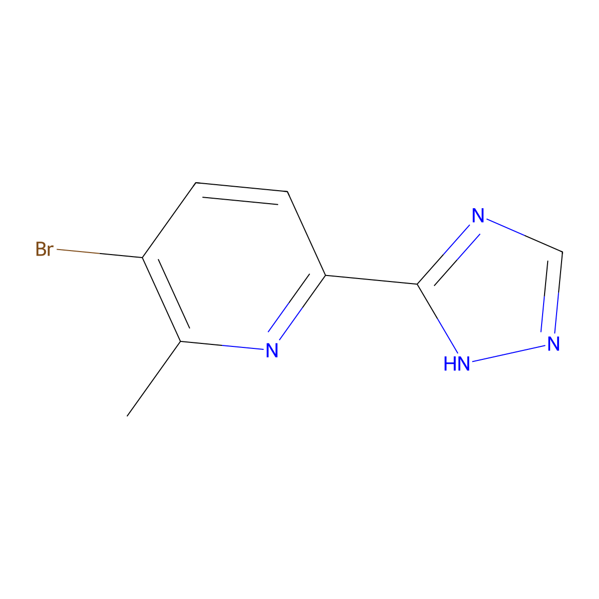 3-Bromo-2-methyl-6-(1H-1,2,4-triazol-3-yl)pyridine molecular structure, CAS 1228014-23-0