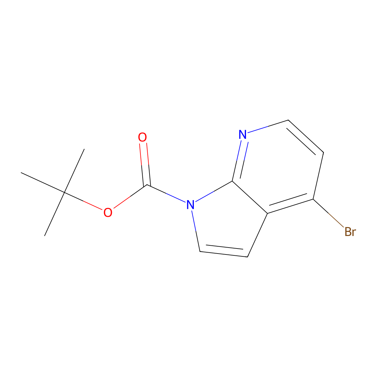 tert-Butyl 4-bromo-1H-pyrrolo[2,3-b]pyridine-1-carboxylate molecular structure, CAS 1228014-35-4