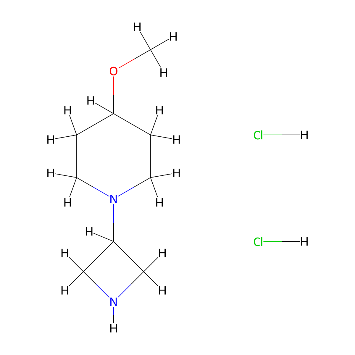 1-(Azetidin-3-yl)-4-methoxypiperidine dihydrochloride molecular structure, CAS 1228017-09-1