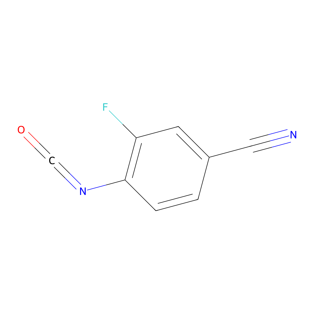 3-Fluoro-4-isocyanatobenzonitrile molecular structure, CAS 1228022-48-7