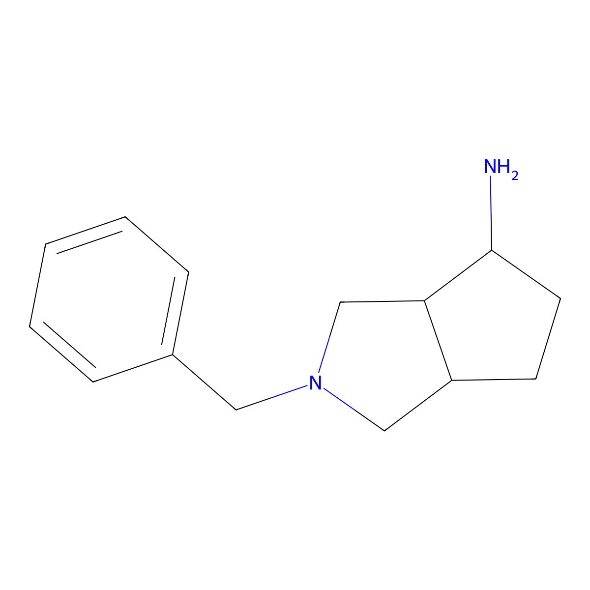 Rac-(3ar,6as)-2-benzyl-octahydrocyclopenta[c]pyrrol-4-amine molecular structure, CAS 1228029-72-8