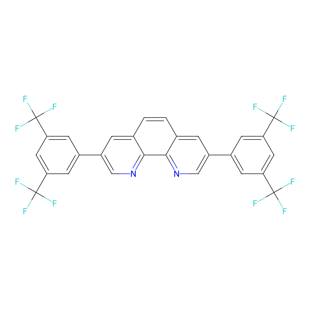 3,8-Bis[3,5-bis(trifluoromethyl)phenyl]-1,10-phenanthroline molecular structure, CAS 1228032-35-6