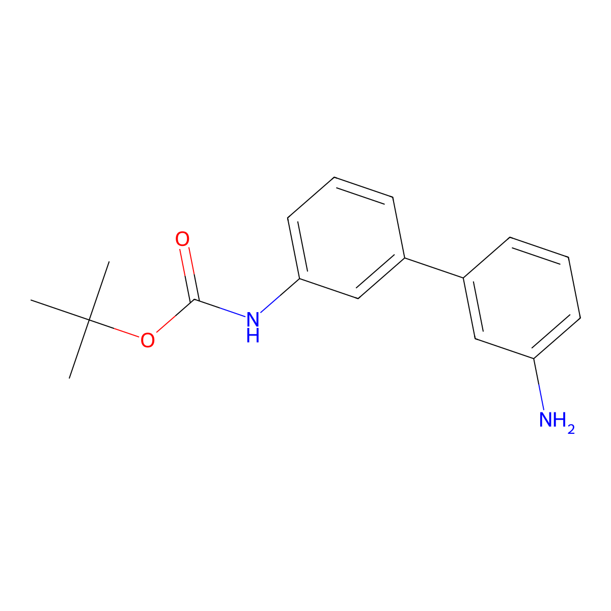 Carbamic acid, N-(3'-amino[1,1'-biphenyl]-3-yl)-, 1,1-dimethylethyl ester molecular structure, CAS 1228032-40-3