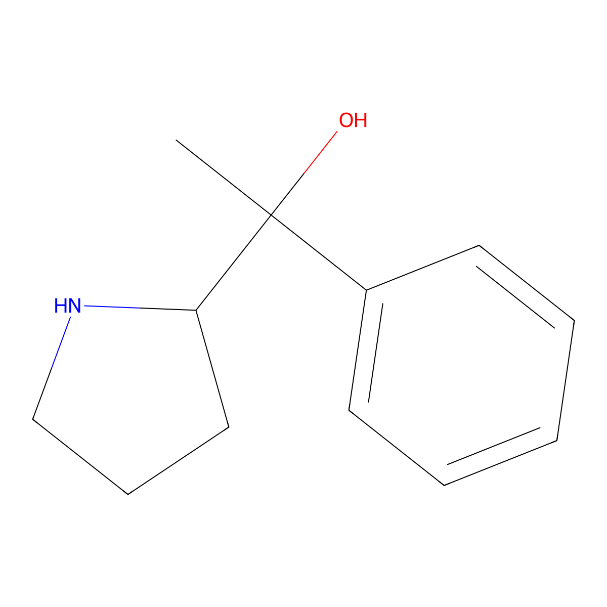 (S)-1-phenyl-1-((R)-pyrrolidin-2-yl)ethanol molecular structure, CAS 1228033-52-0