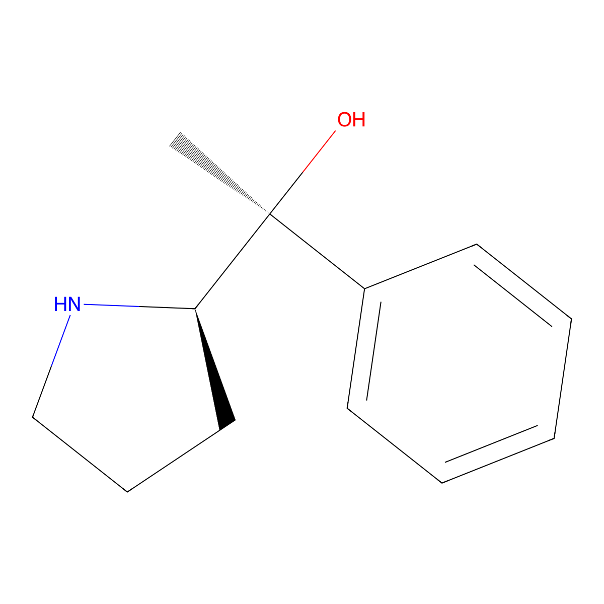 (S)-1-phenyl-1-((R)-pyrrolidin-2-yl)ethanol molecular structure, CAS 1228033-52-0