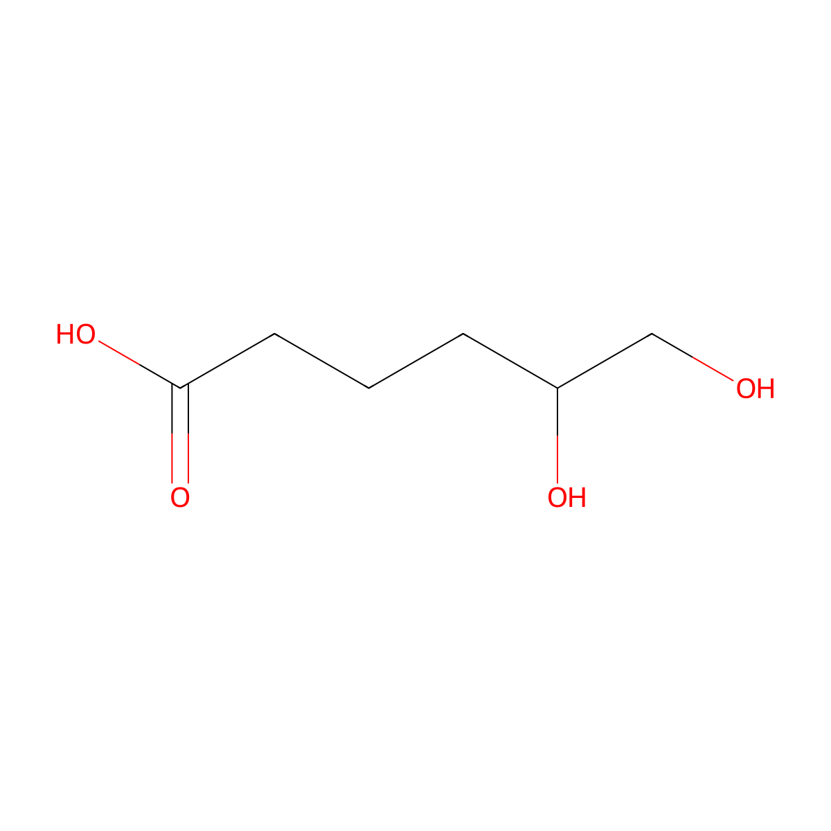 5,6-Dihydroxyhexanoic acid molecular structure, CAS 122804-25-5