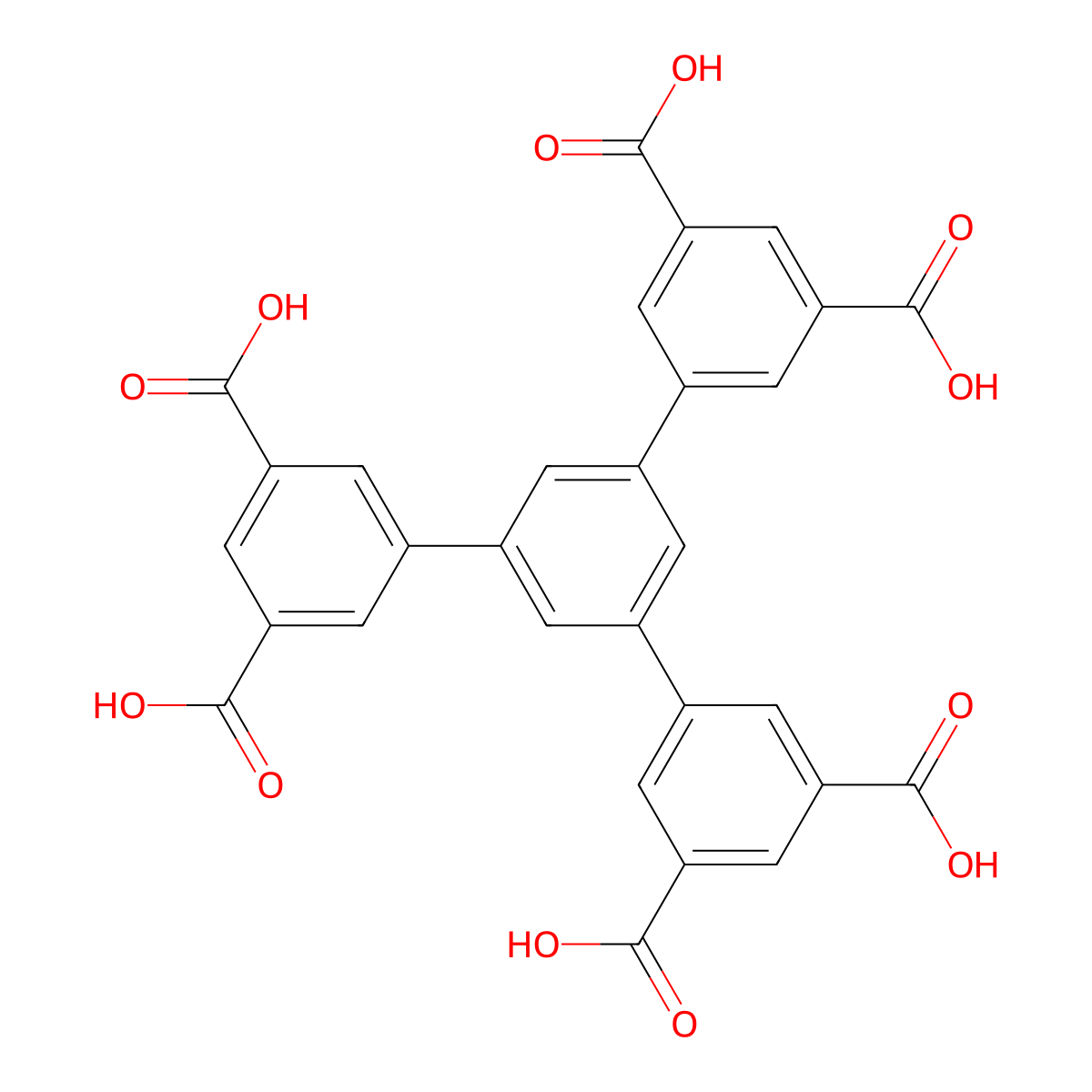 5'-(3,5-Dicarboxyphenyl)-[1,1':3',1''-terphenyl]-3,3'',5,5''-tetracarboxylic acid molecular structure, CAS 1228047-99-1