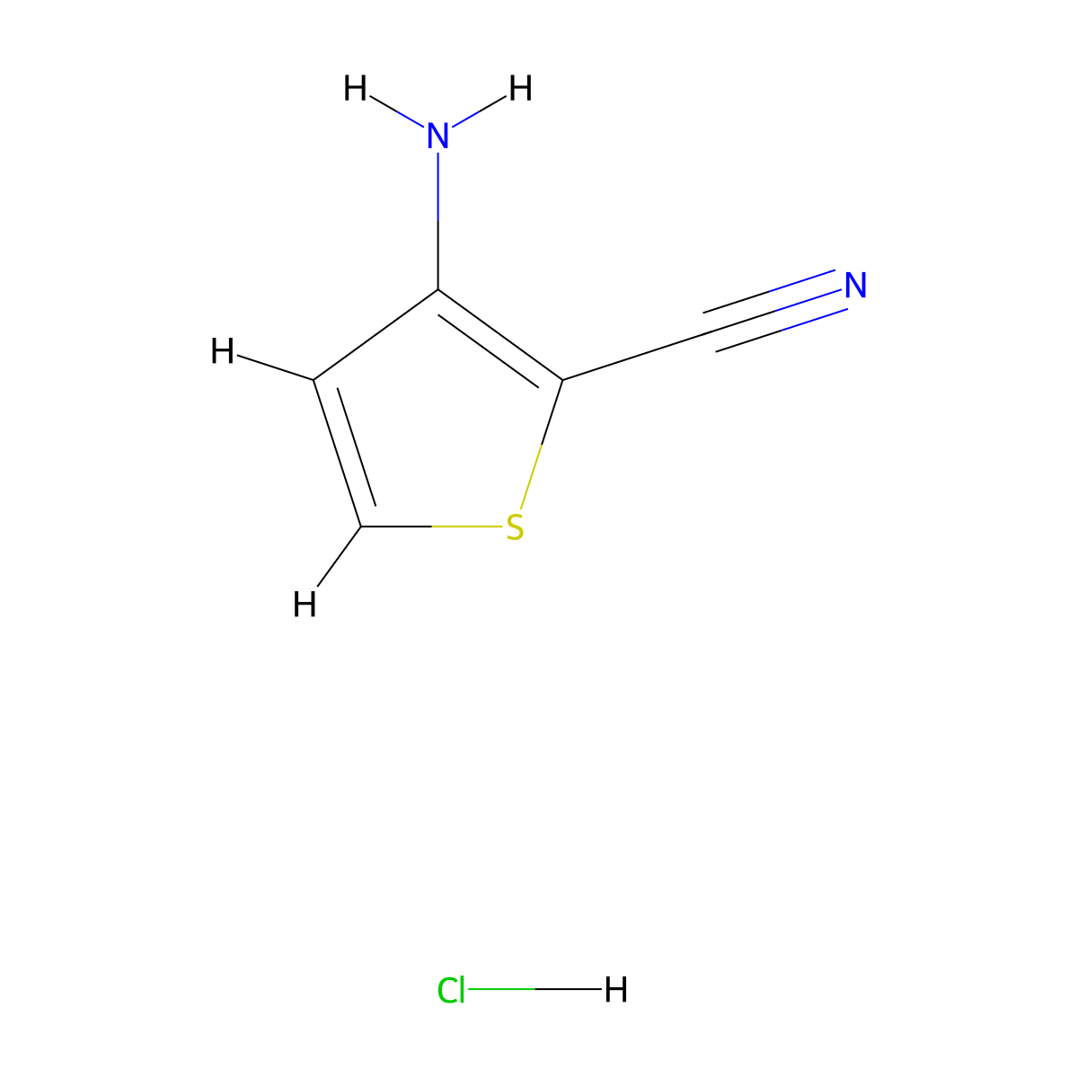3-Aminothiophene-2-carbonitrile hydrochloride molecular structure, CAS 122805-71-4