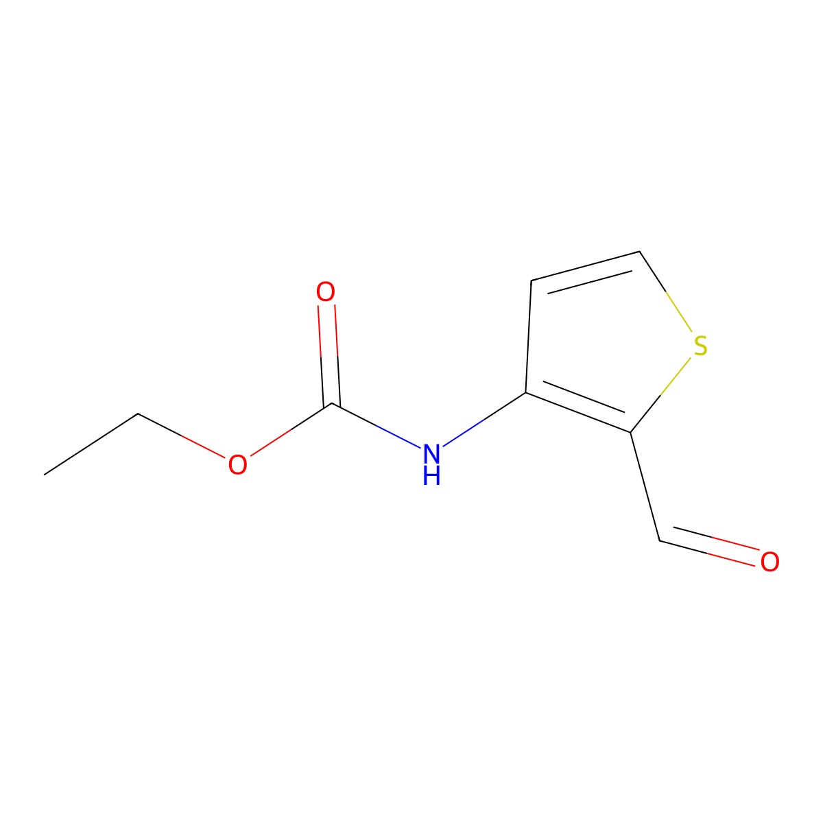 Ethyl N-(2-formylthiophen-3-yl)carbamate molecular structure, CAS 122805-79-2