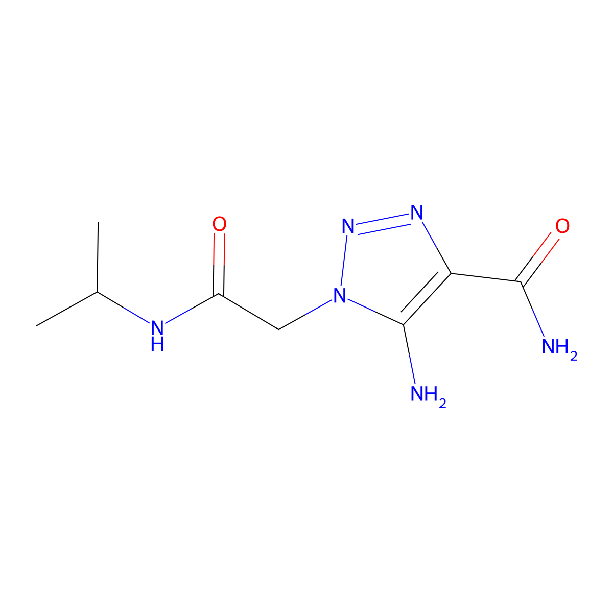 5-Amino-1-(isopropylcarbamoyl-methyl)-1H-[1,2,3]triazole-4-carboxylic acid amide molecular structure, CAS 1228070-75-4