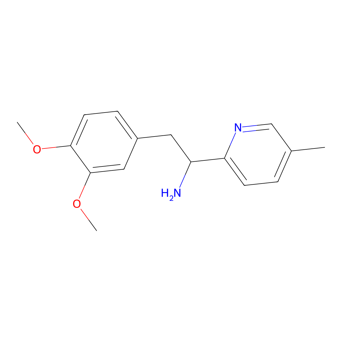 2-(3,4-Dimethoxyphenyl)-1-(5-methylpyridin-2-yl)ethanamine molecular structure, CAS 1228070-77-6
