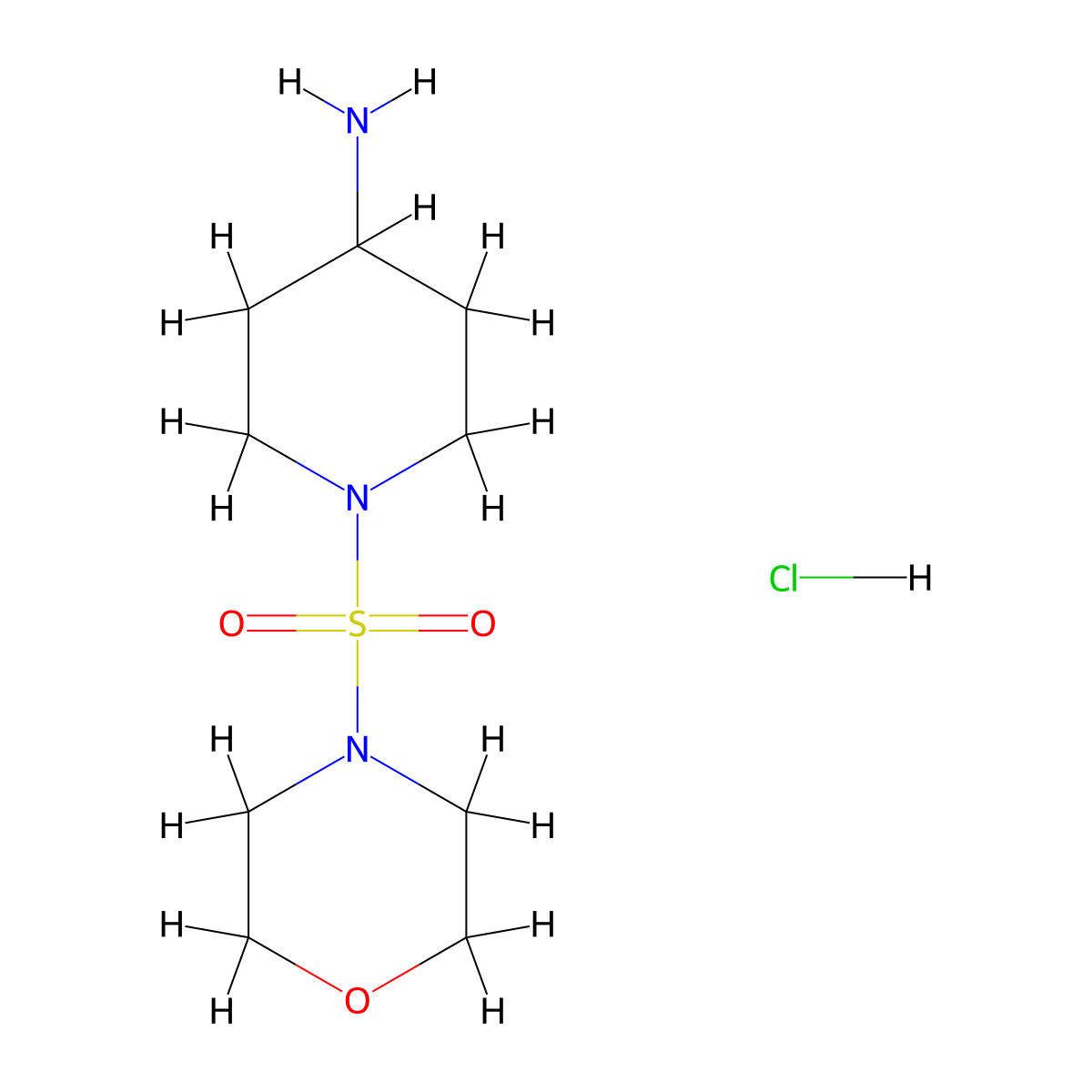 1-(Morpholine-4-sulfonyl)piperidin-4-amine hydrochloride molecular structure, CAS 1228070-80-1
