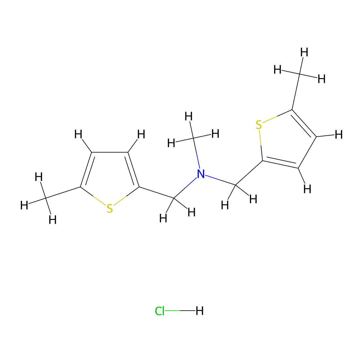 N-Methyl-1-(5-methyl-2-thienyl)-N-[(5-methyl-2-thienyl)methyl]methanamine hydrochloride molecular structure, CAS 1228070-83-4