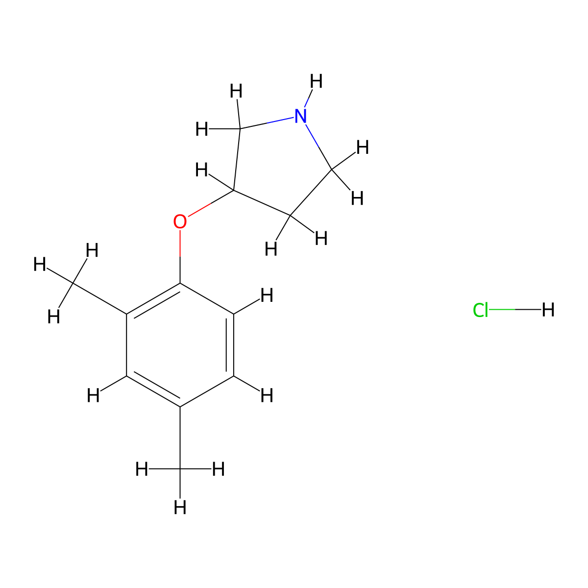 3-(2,4-Dimethylphenoxy)pyrrolidine hydrochloride molecular structure, CAS 1228070-84-5
