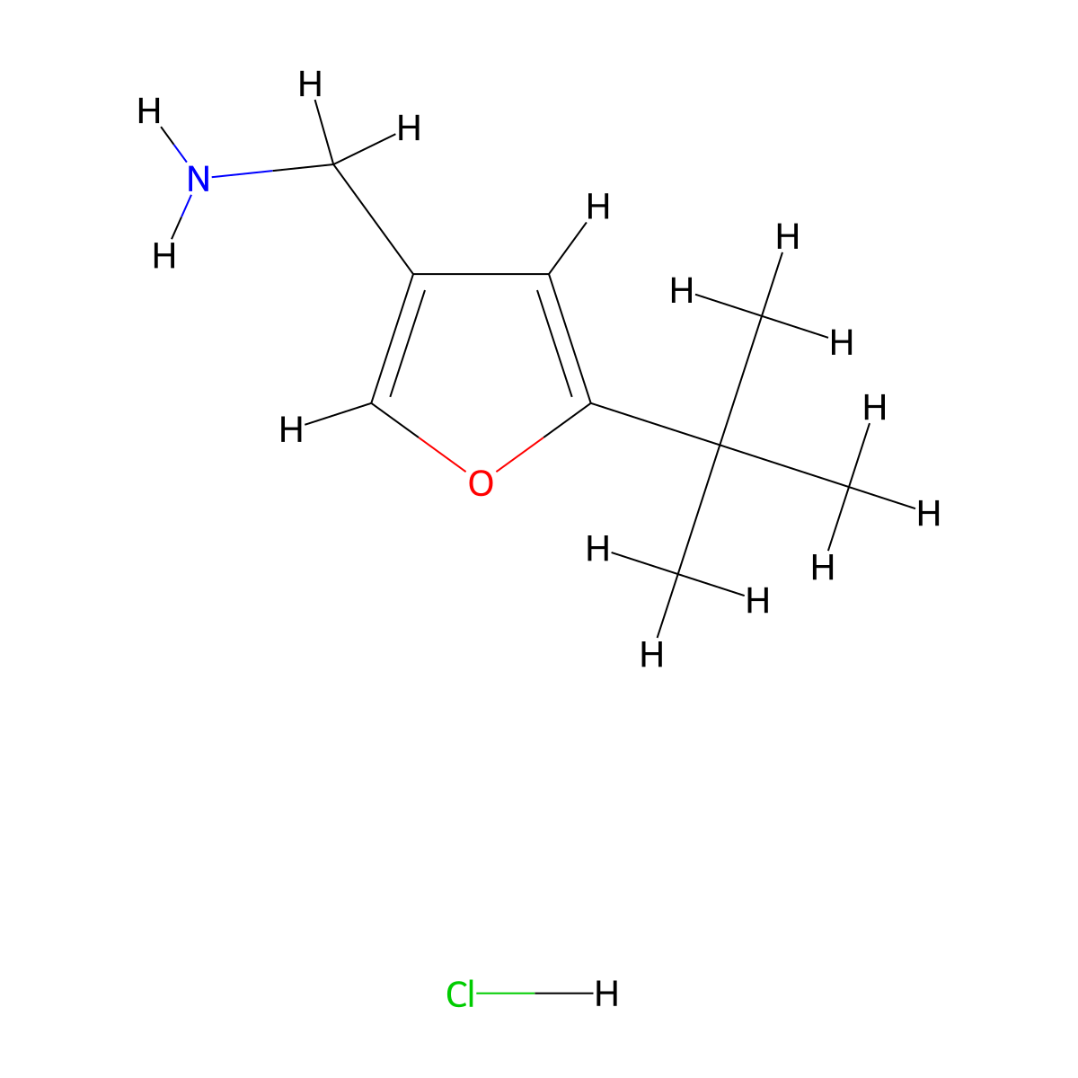 [(5-Tert-butyl-3-furyl)methyl]amine hydrochloride molecular structure, CAS 1228070-88-9