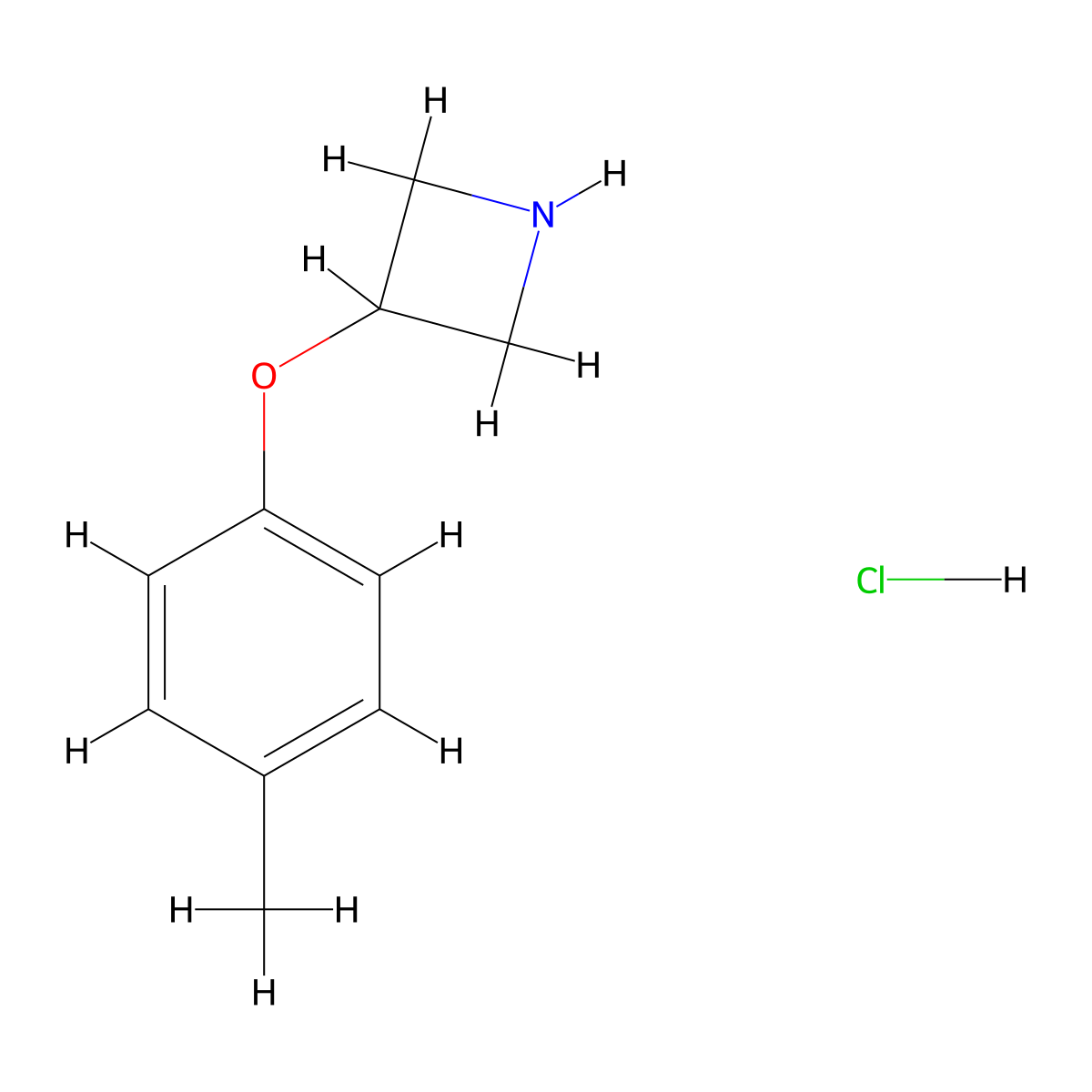 3-(4-Methylphenoxy)azetidine hydrochloride molecular structure, CAS 1228070-90-3