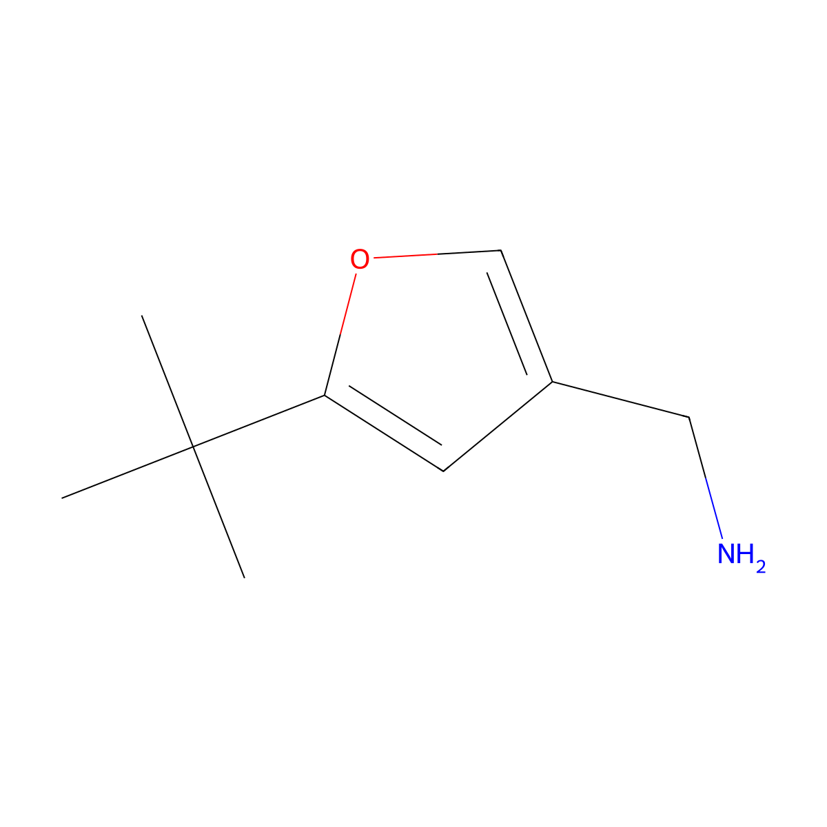 1-(5-Tert-butylfuran-3-yl)methanamine molecular structure, CAS 1228074-62-1