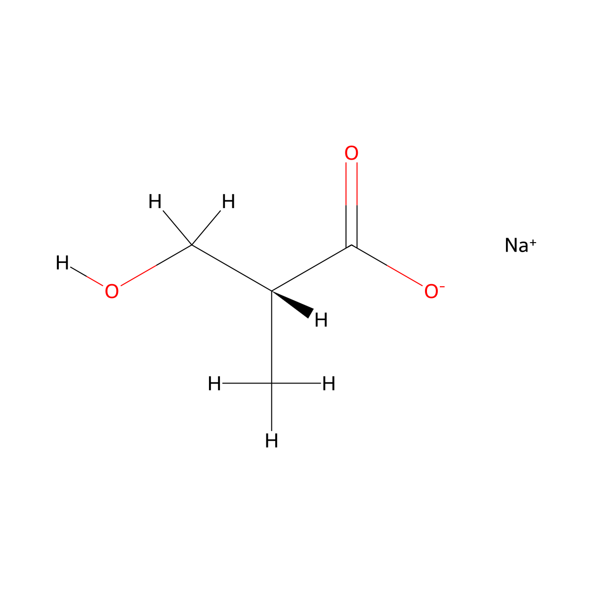 Sodium (2R)-3-hydroxy-2-methylpropanoate molecular structure, CAS 1228078-57-6