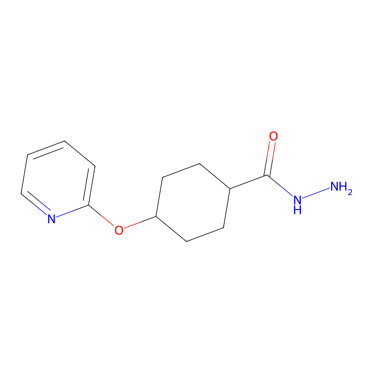 4-Pyridin-2-yloxycyclohexane-1-carbohydrazide molecular structure, CAS 1228087-48-6