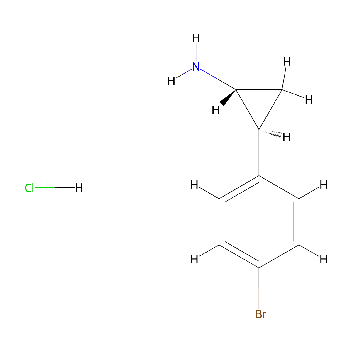 rac-(1R,2S)-2-(4-bromophenyl)cyclopropan-1-amine hydrochloride molecular structure, CAS 1228092-84-9