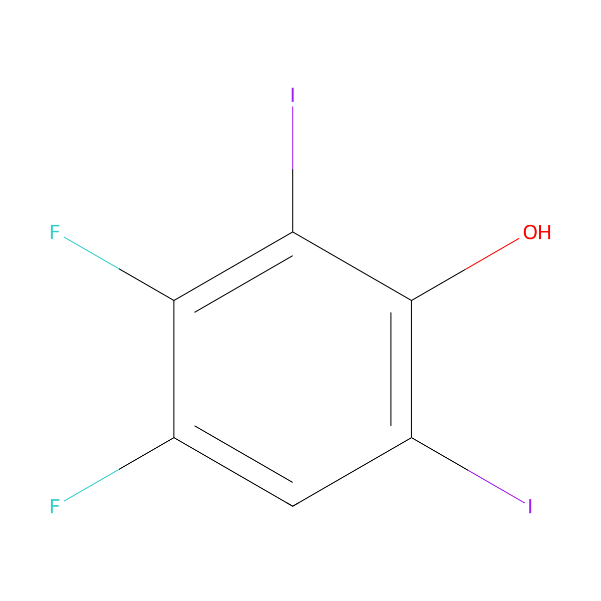 3,4-Difluoro-2,6-diiodophenol molecular structure, CAS 1228093-47-7