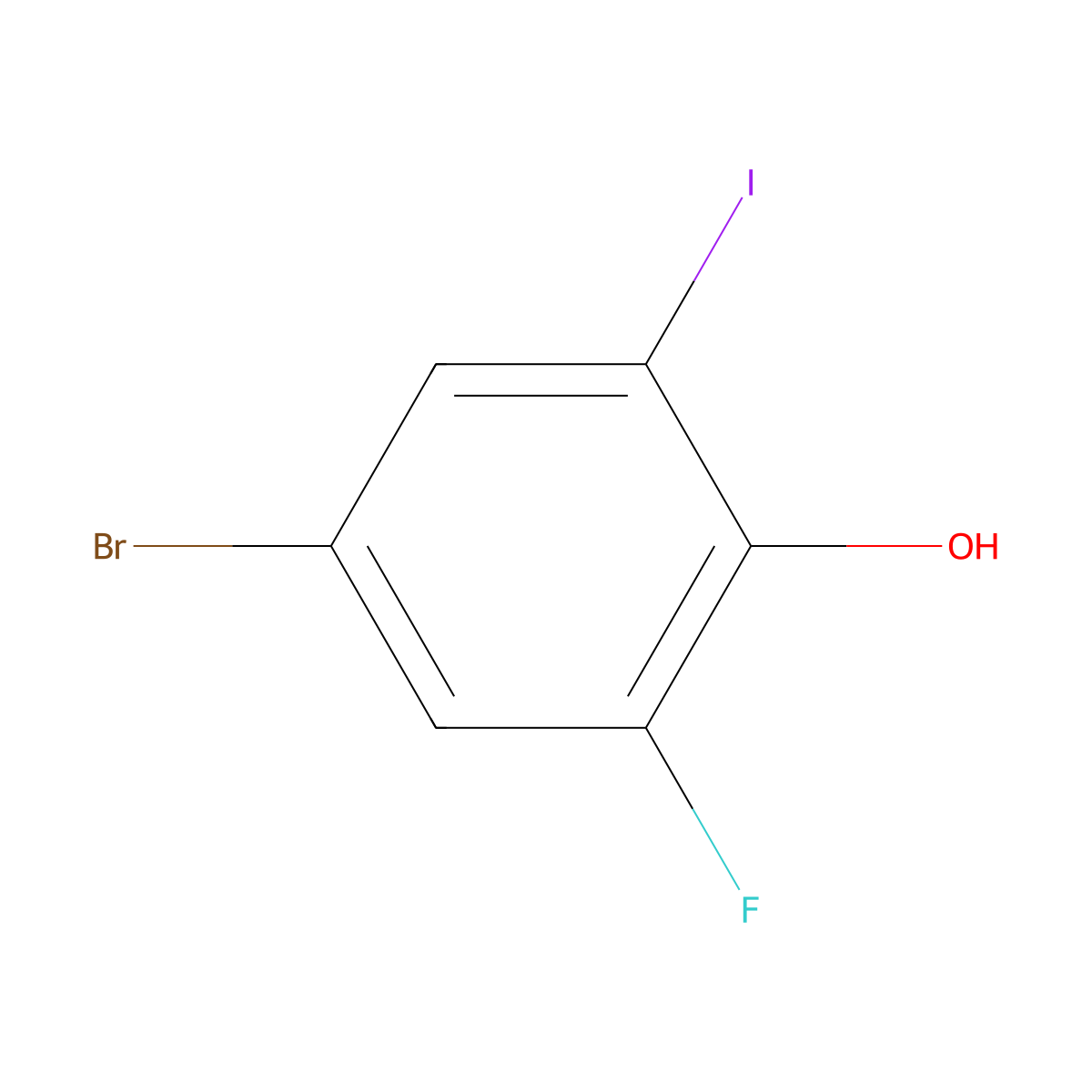 4-Bromo-2-fluoro-6-iodophenol molecular structure, CAS 1228093-50-2
