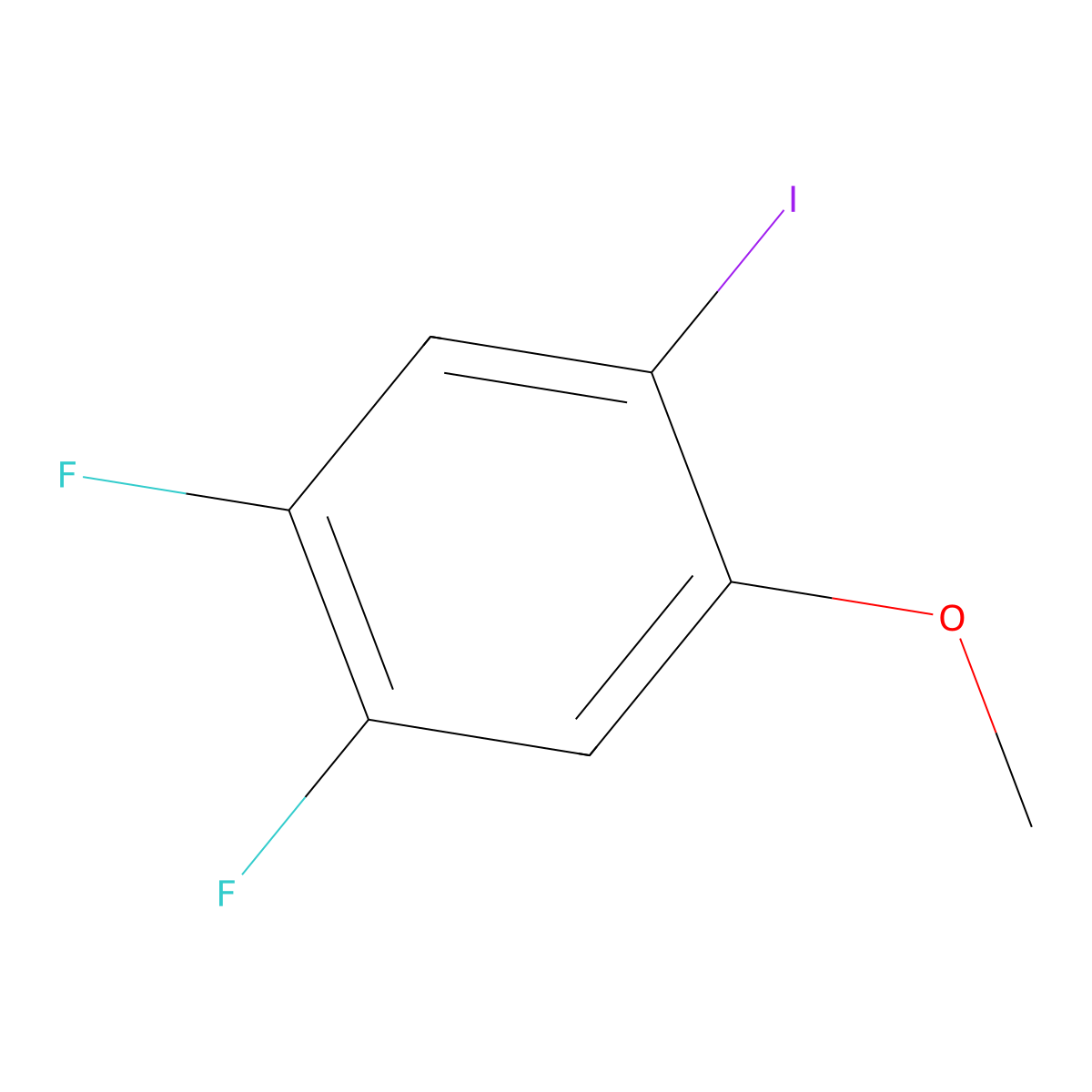 1,2-Difluoro-4-iodo-5-methoxybenzene molecular structure, CAS 1228093-54-6