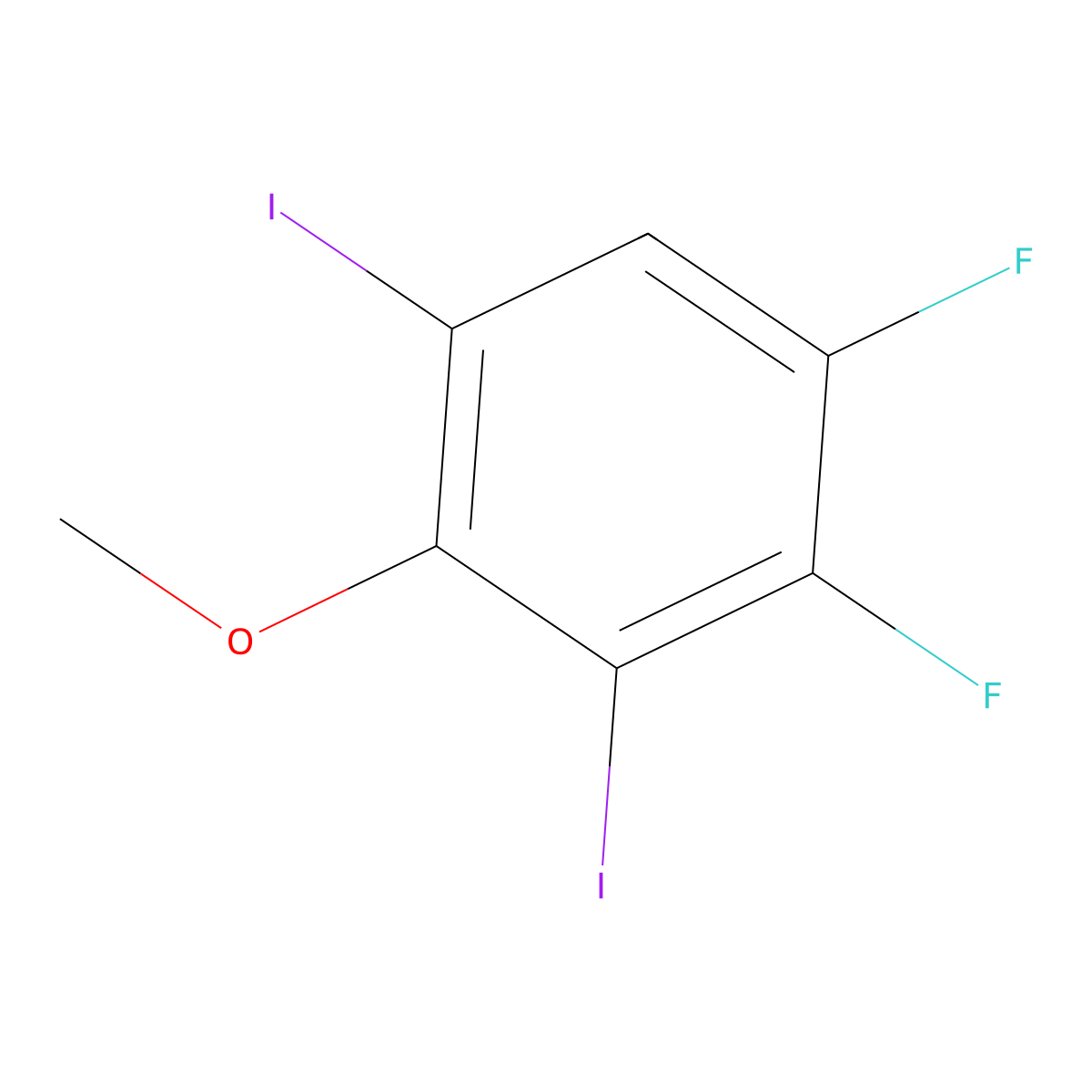 1,2-Difluoro-3,5-diiodo-4-methoxybenzene molecular structure, CAS 1228093-55-7
