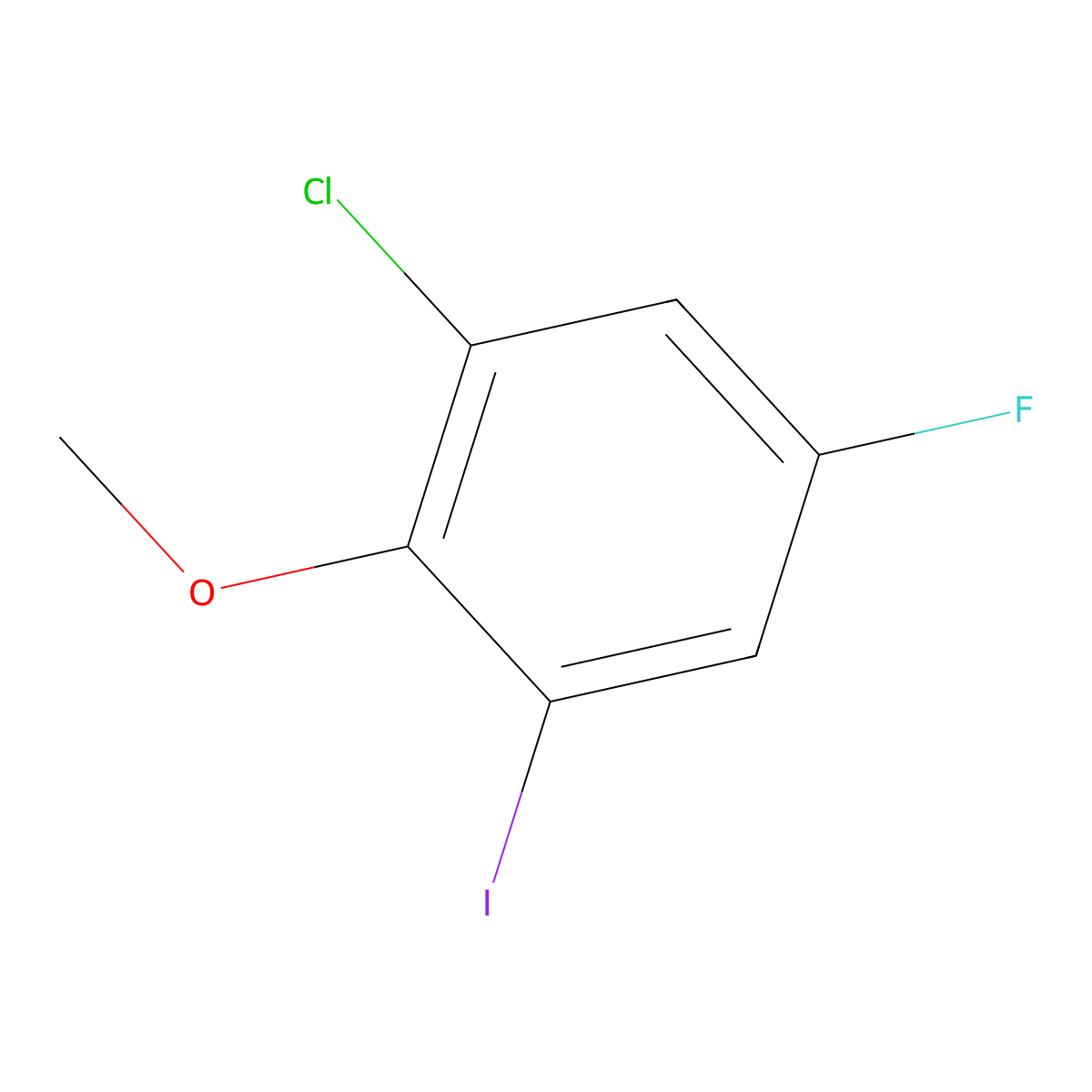 1-Chloro-5-fluoro-3-iodo-2-methoxybenzene molecular structure, CAS 1228093-59-1