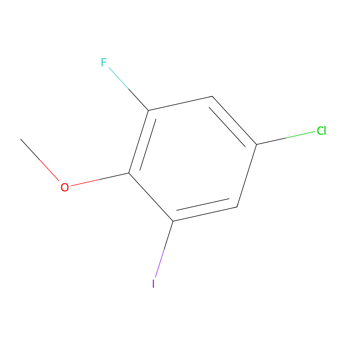 4-Chloro-2-fluoro-6-iodoanisole molecular structure, CAS 1228093-60-4